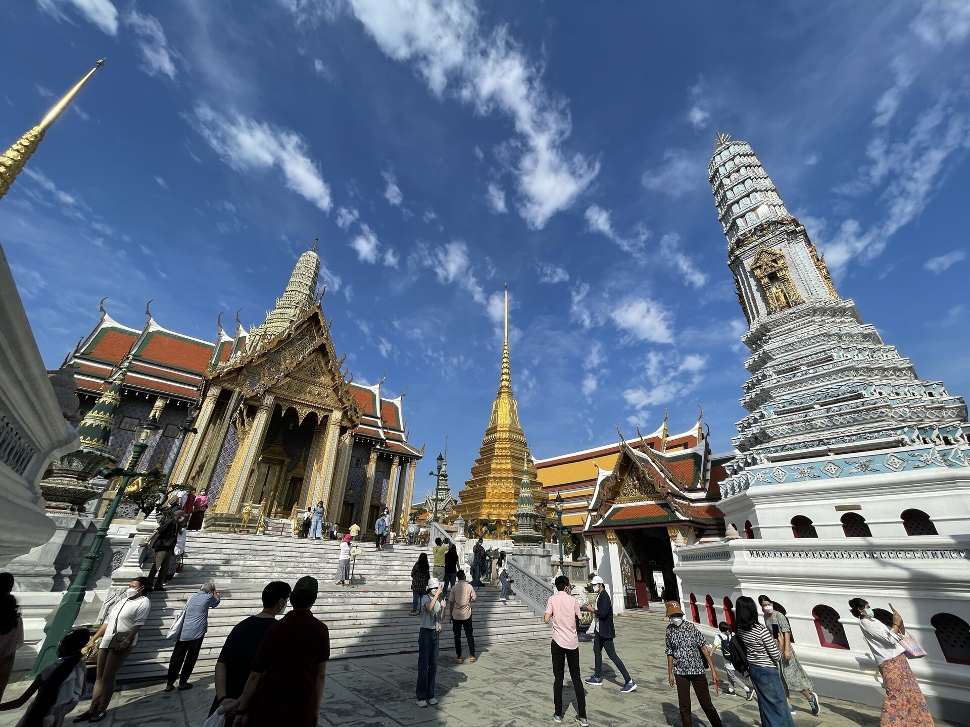 A hall of the Temple of the Emerald Buddha, one of the supreme achievements of Thai art.