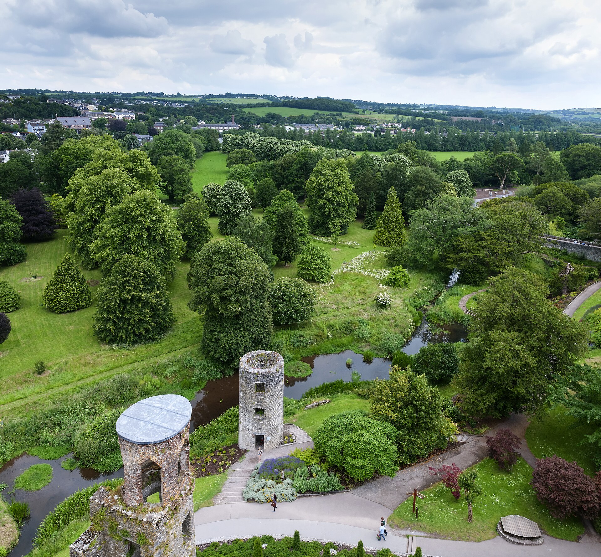 The battlements of Blarney, high above the ground, from where the stone is kissed