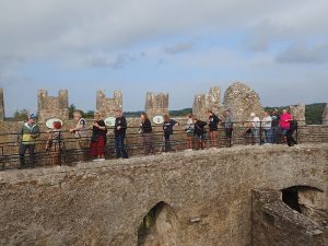 The queue winding up through the castle to reach the Blarney Stone at the top of the tower