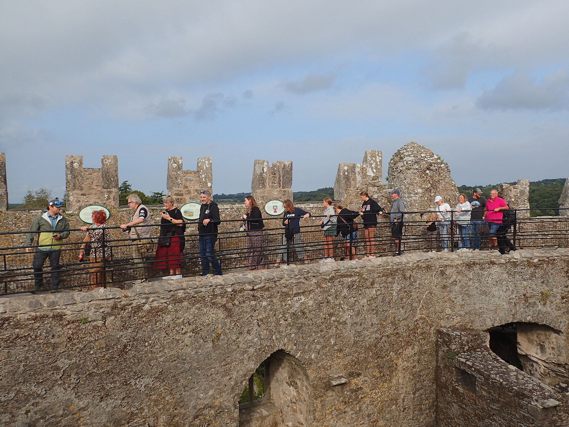 The queue winding up through the castle to reach the Blarney Stone at the top of the tower