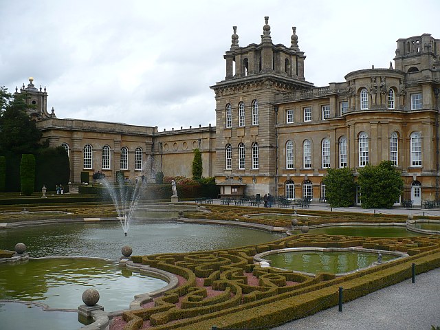 The west facade and water terraces of Blenheim