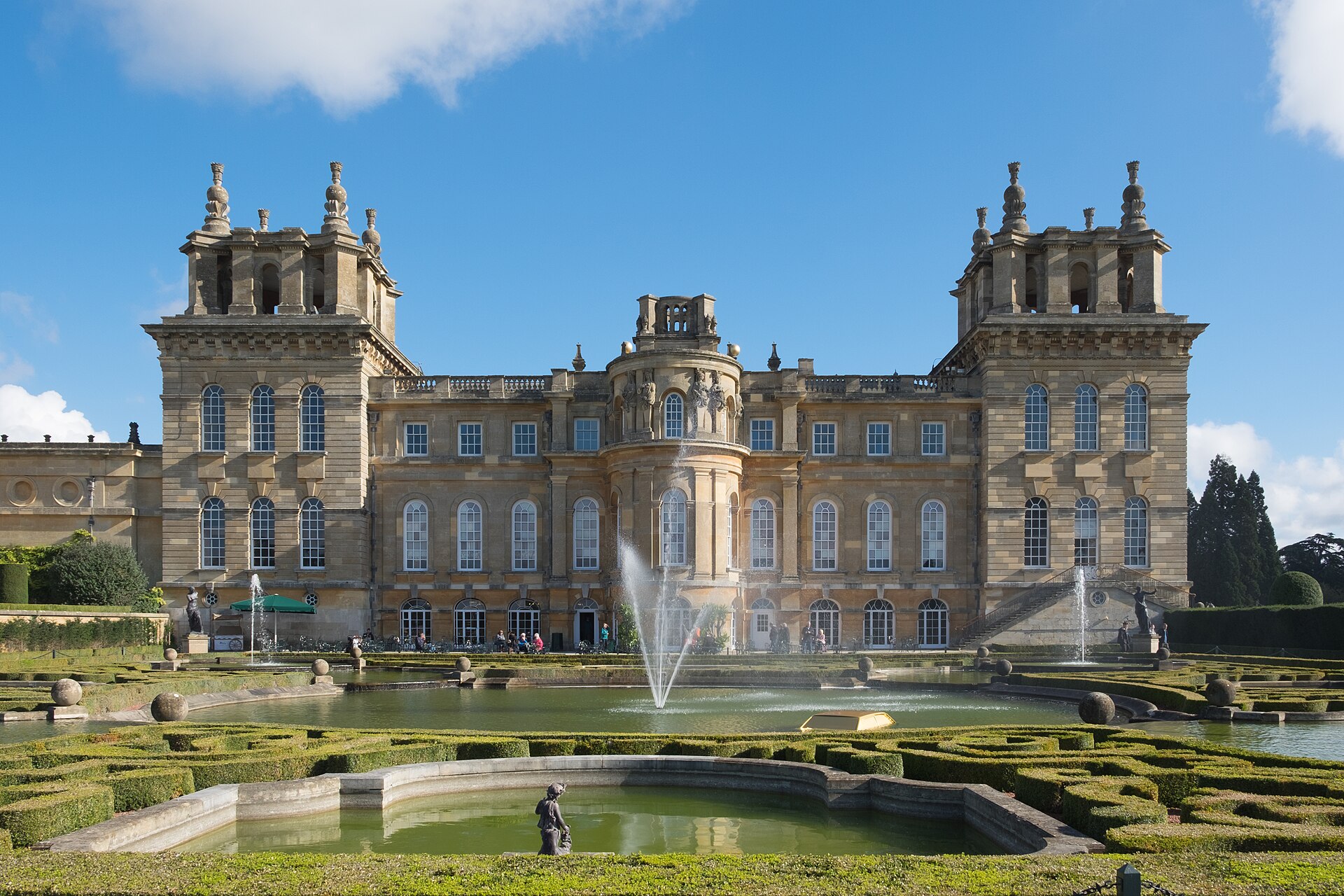 Blenheim Palace seen from the water terraces