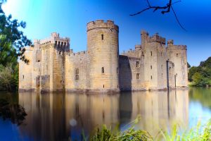 Bodiam Castle under a Sussex sky, a favourite subject for painters and photographers