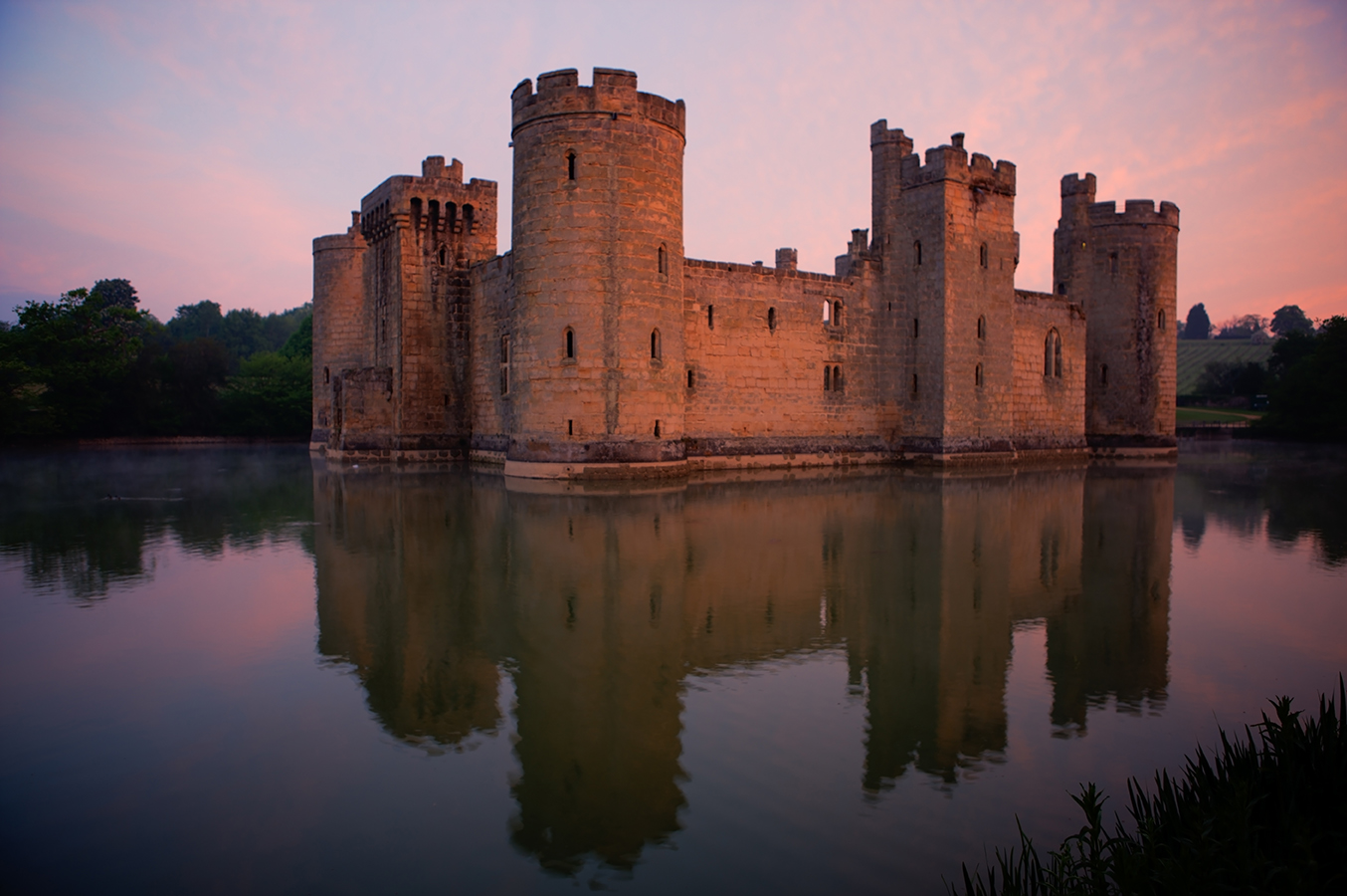 Bodiam's compact, symmetrical design makes it one of the most photogenic ruins in the country