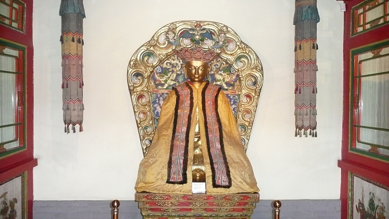 Inside the palace, among the relics of the god-king's court.