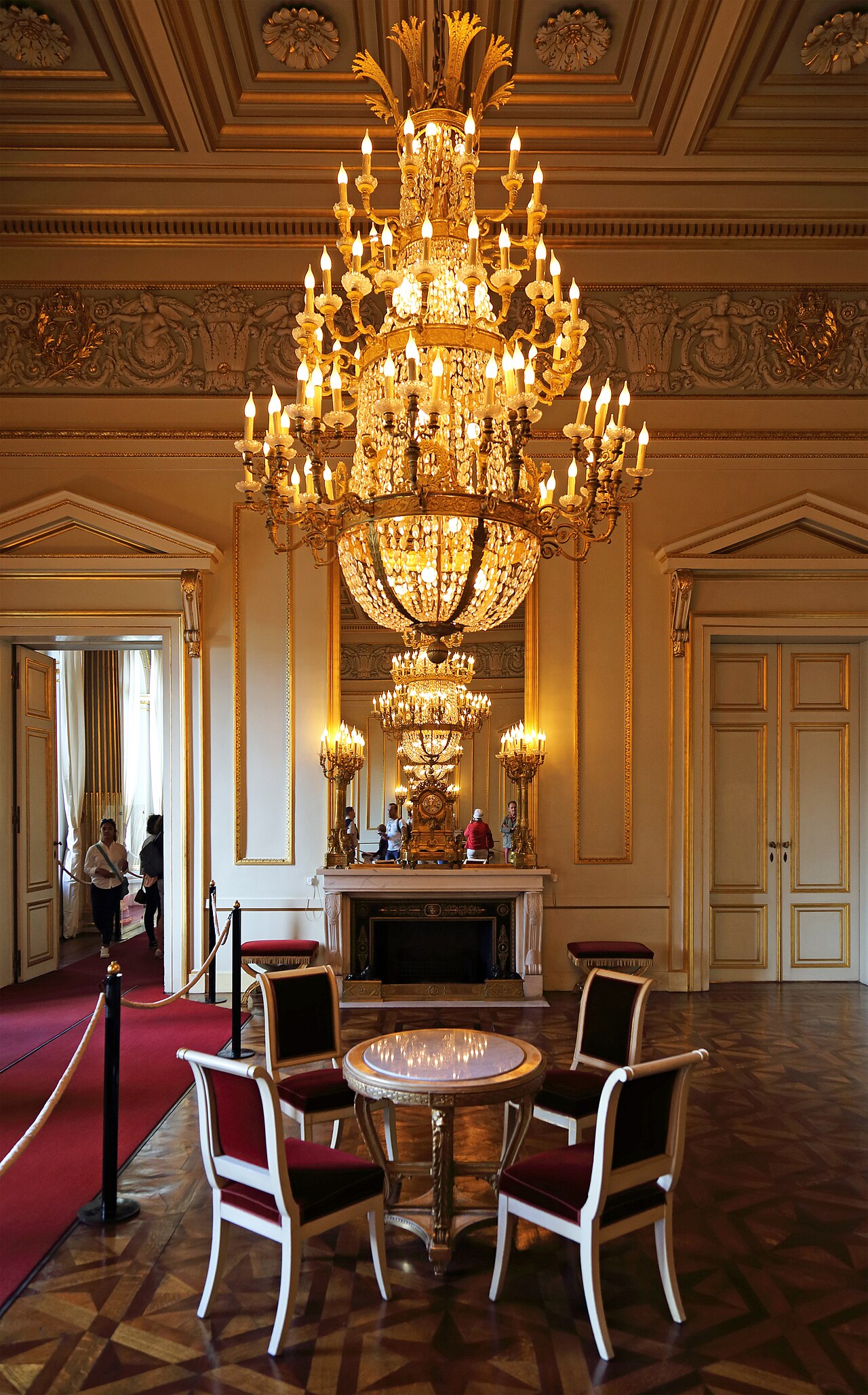 A richly decorated interior of the palace.