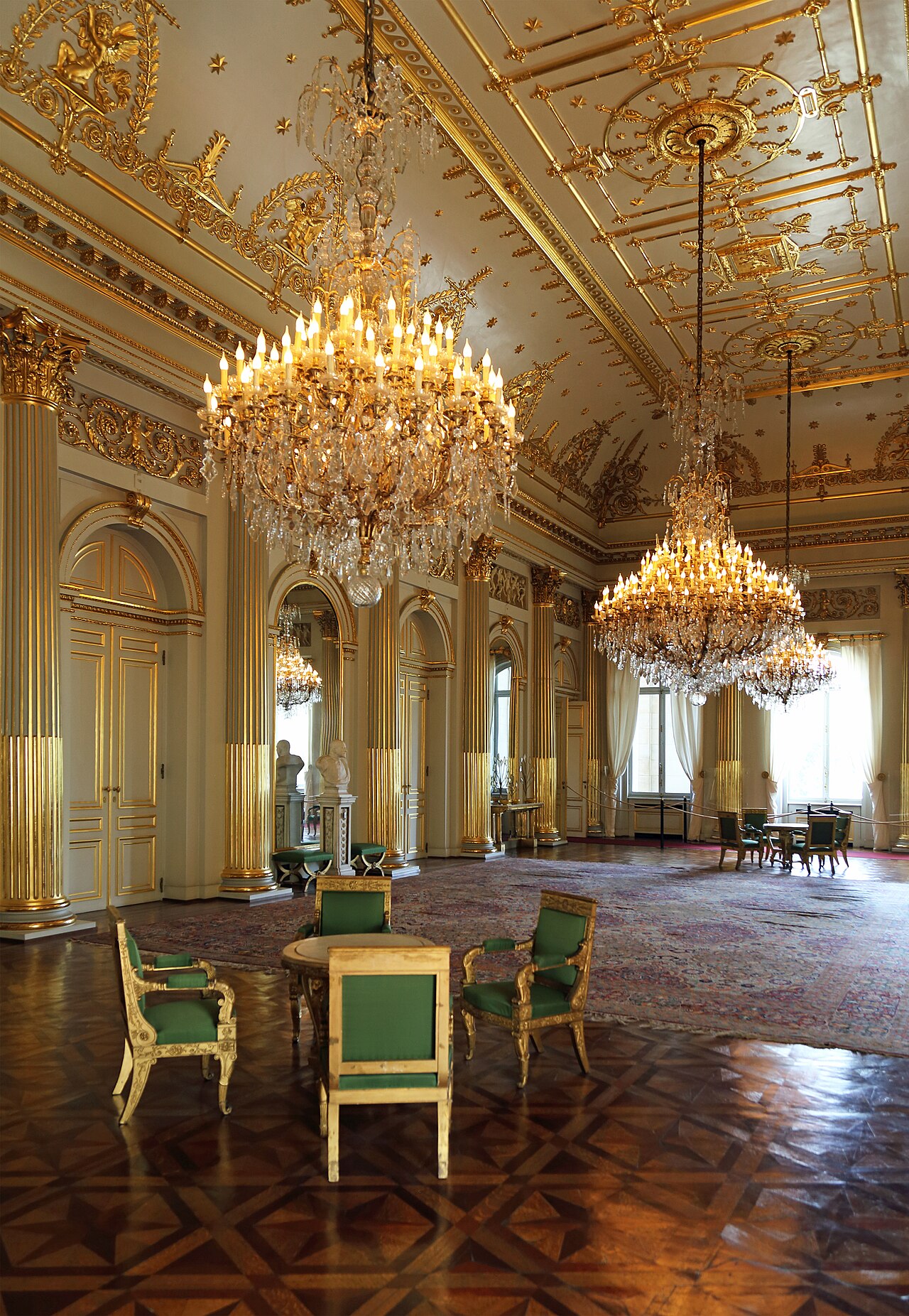 A grand chamber of the Royal Palace of Brussels.