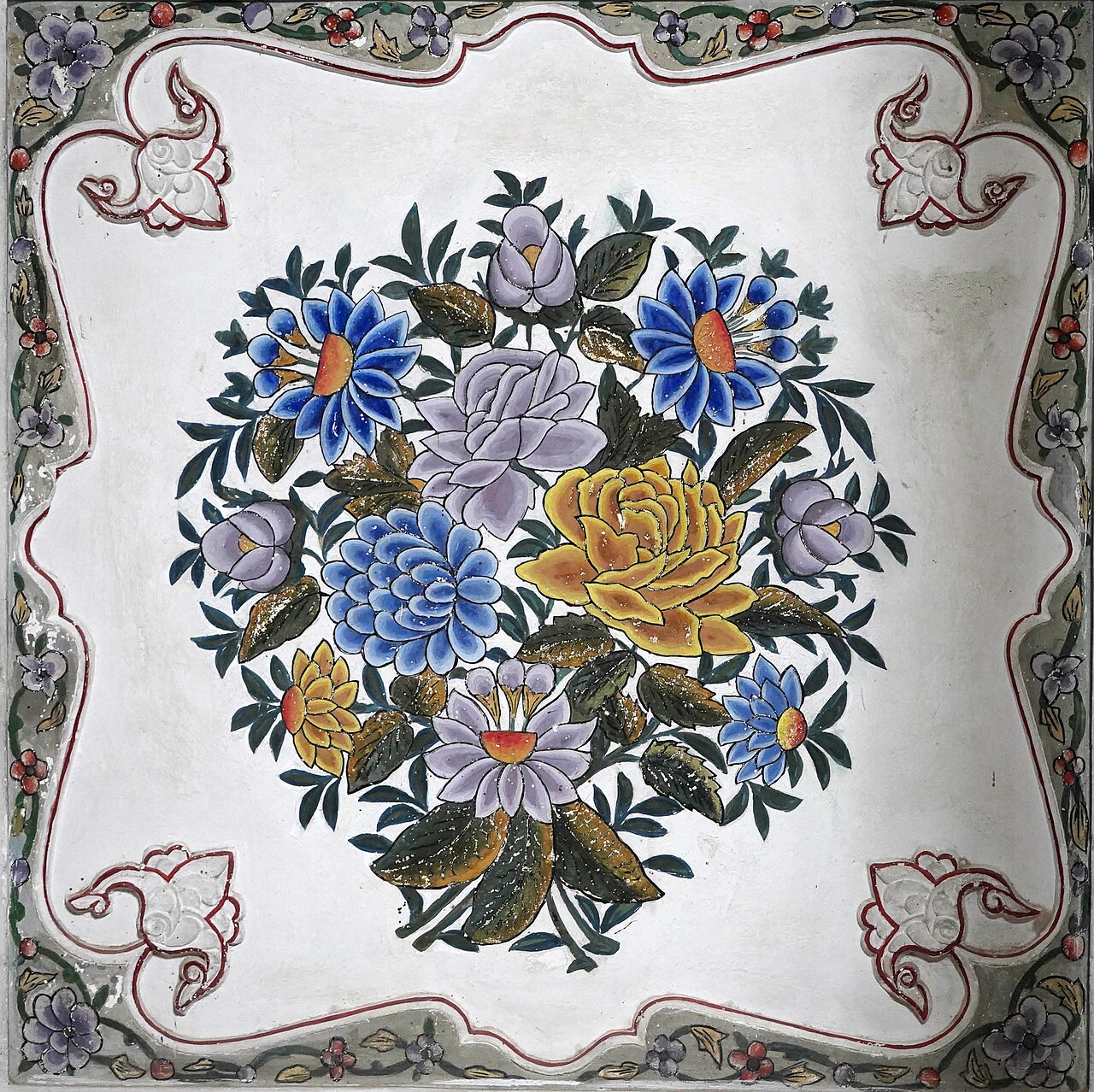 Carved and painted interior ornament in the Bukharan manner.