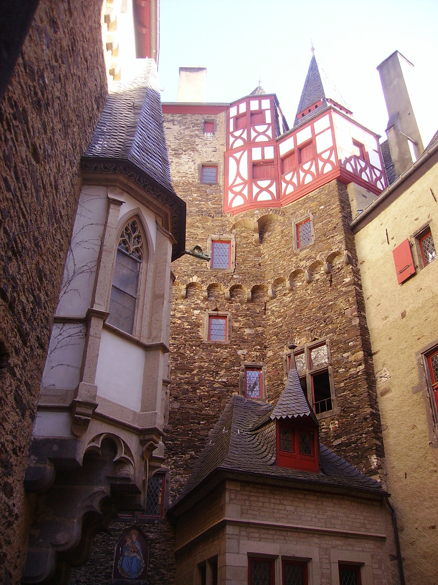 The tight inner courtyard shared by the different branches of the Eltz family