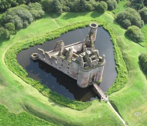 The castle's rare triangular shape, with a mighty twin-towered gatehouse at the apex