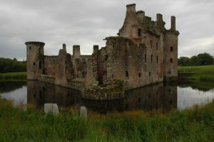 Caerlaverock's warm red stone, quarried locally and used throughout the castle