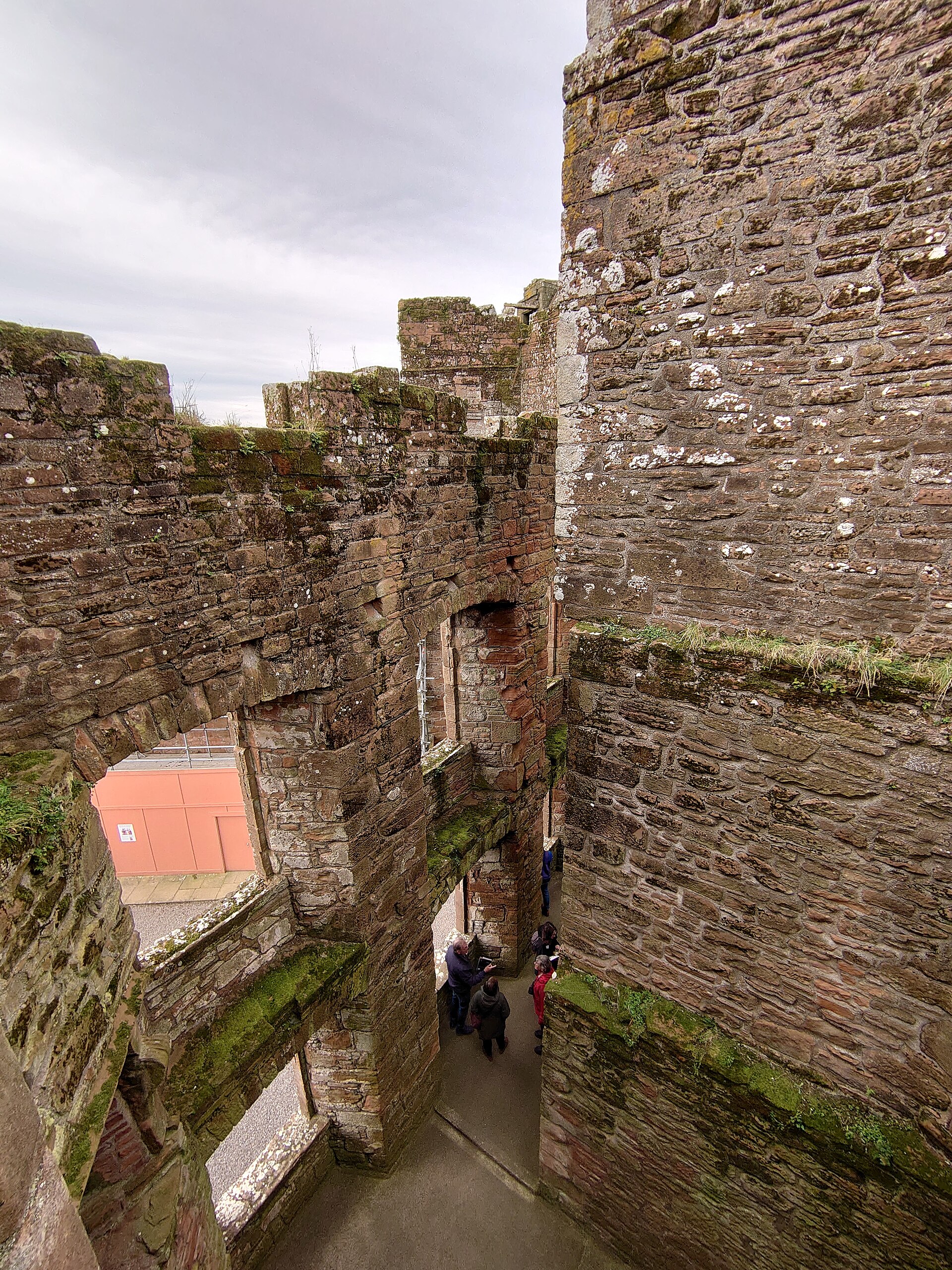 A corner tower of Caerlaverock, part of its compact but formidable defences