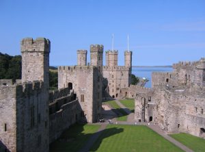 Inside the great ward of Caernarfon, ringed by its towers and curtain walls