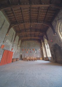 The restored Great Hall of Caerphilly, where the castle's lords once feasted