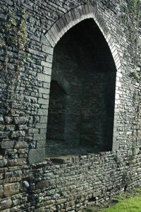The dams, walls, and platforms that held back the lakes protecting the castle