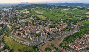 The Cité de Carcassonne, Europe's greatest walled city, from the air