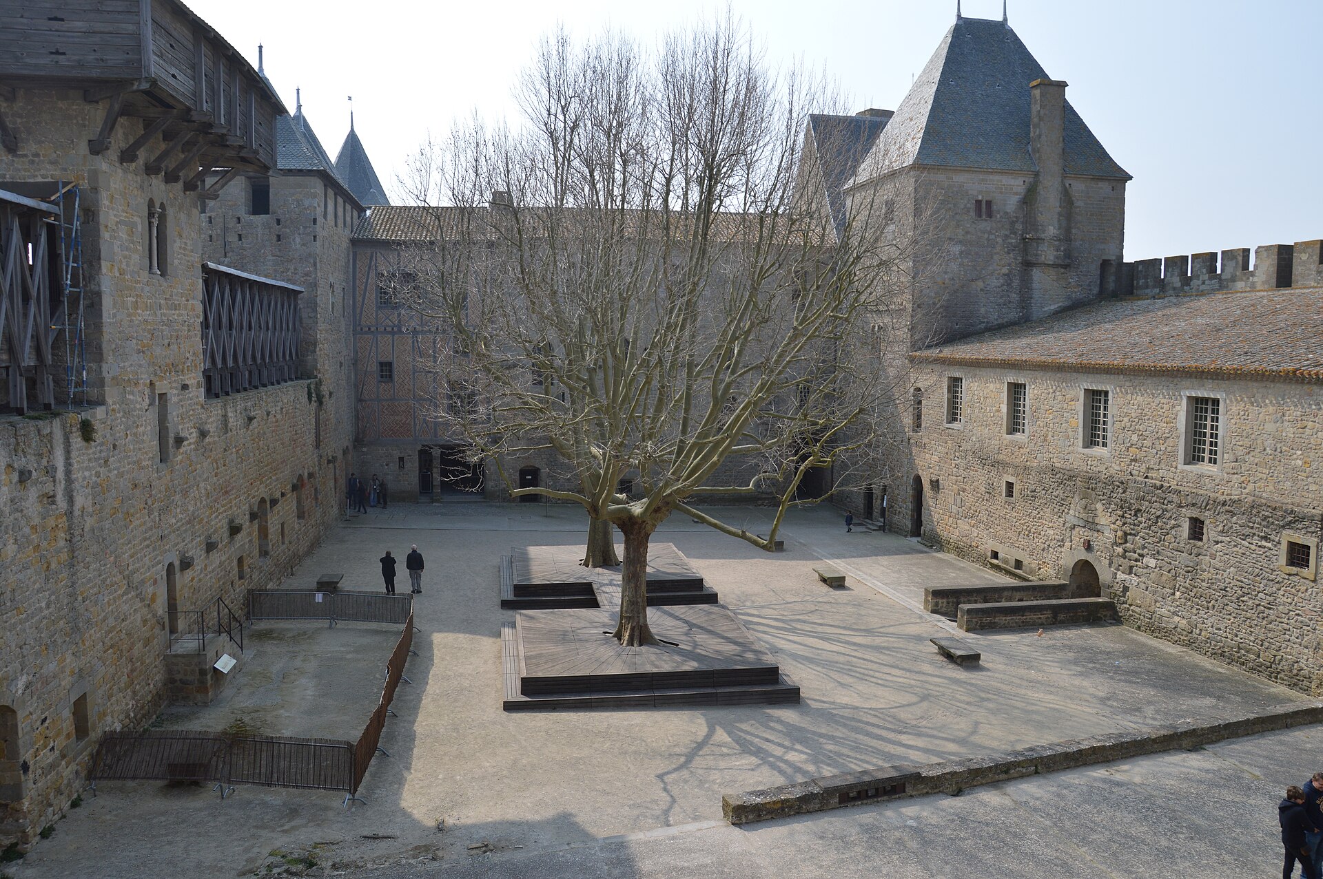 The inner courtyard of the Château Comtal