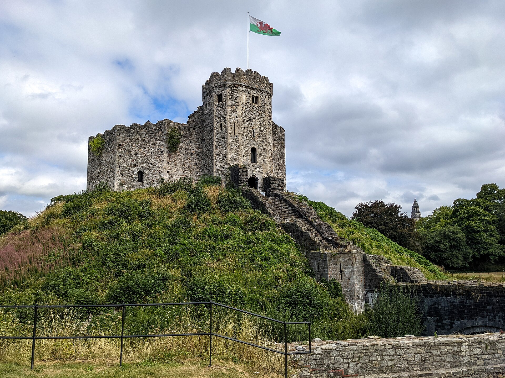 The castle at Cardiff in summer