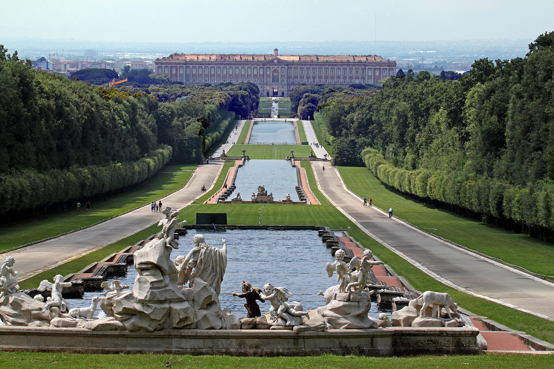 The great axis of the park seen toward the palace