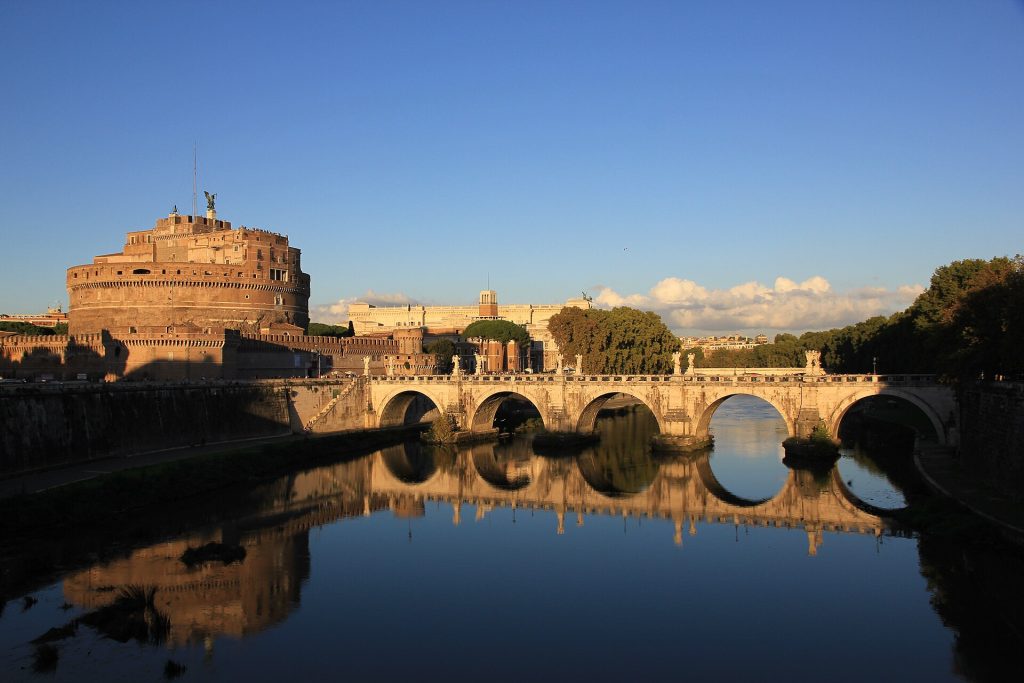 Castel Sant Angelo rising above the Tiber in Rome