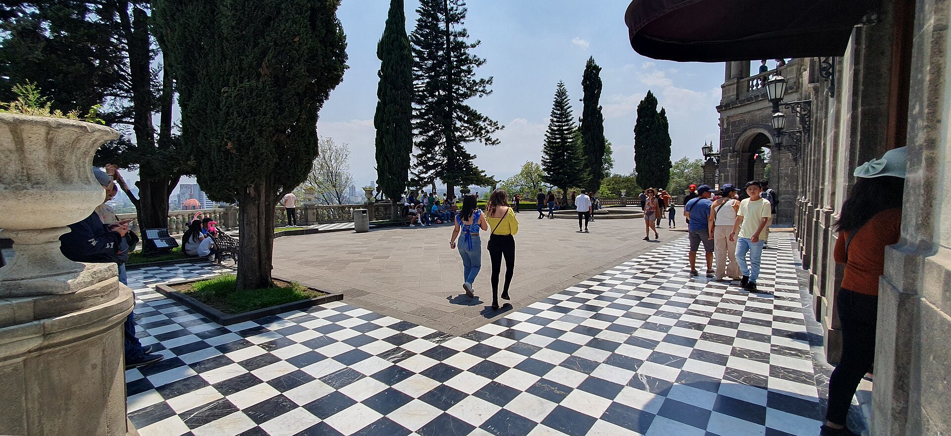 A courtyard of the castle, named for the grasshopper that gives Chapultepec its name.