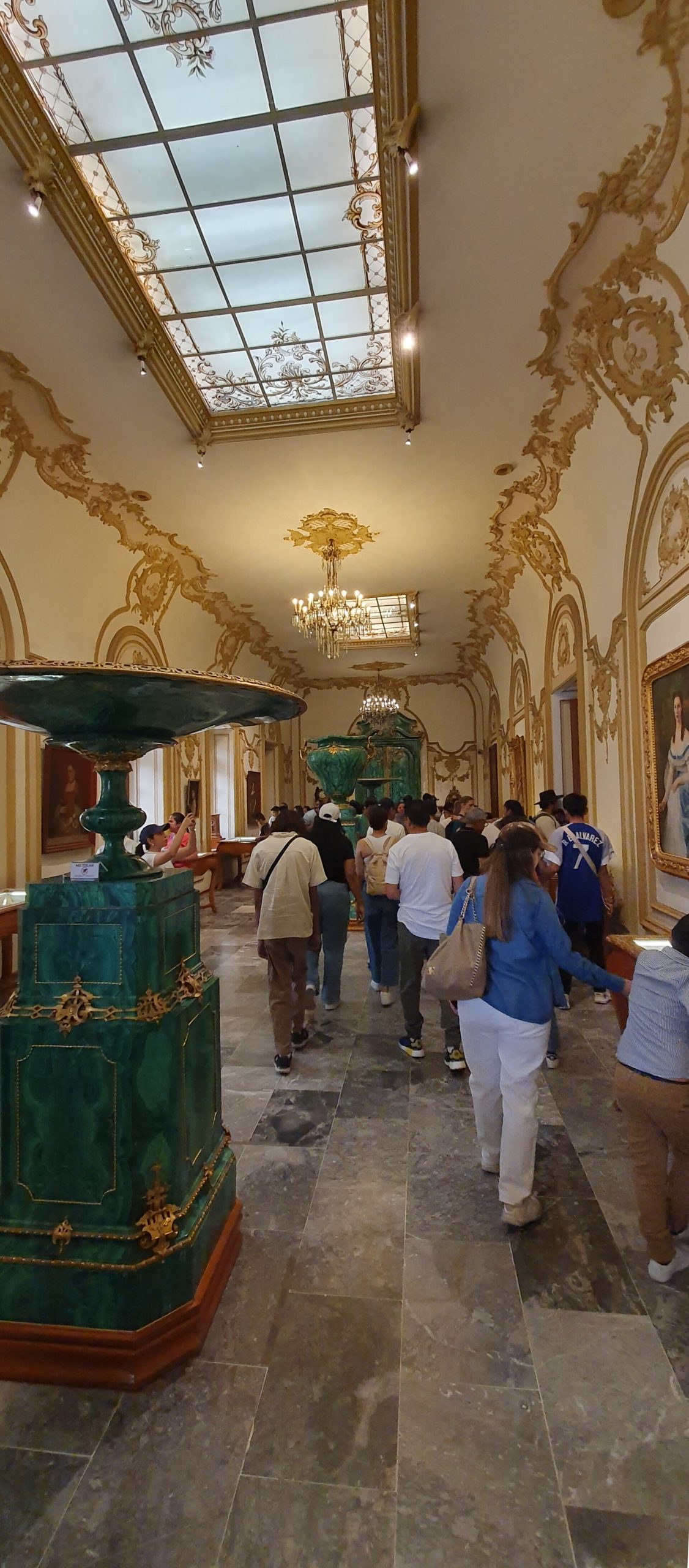 The Malachite Room, one of the richly decorated interiors of the castle.