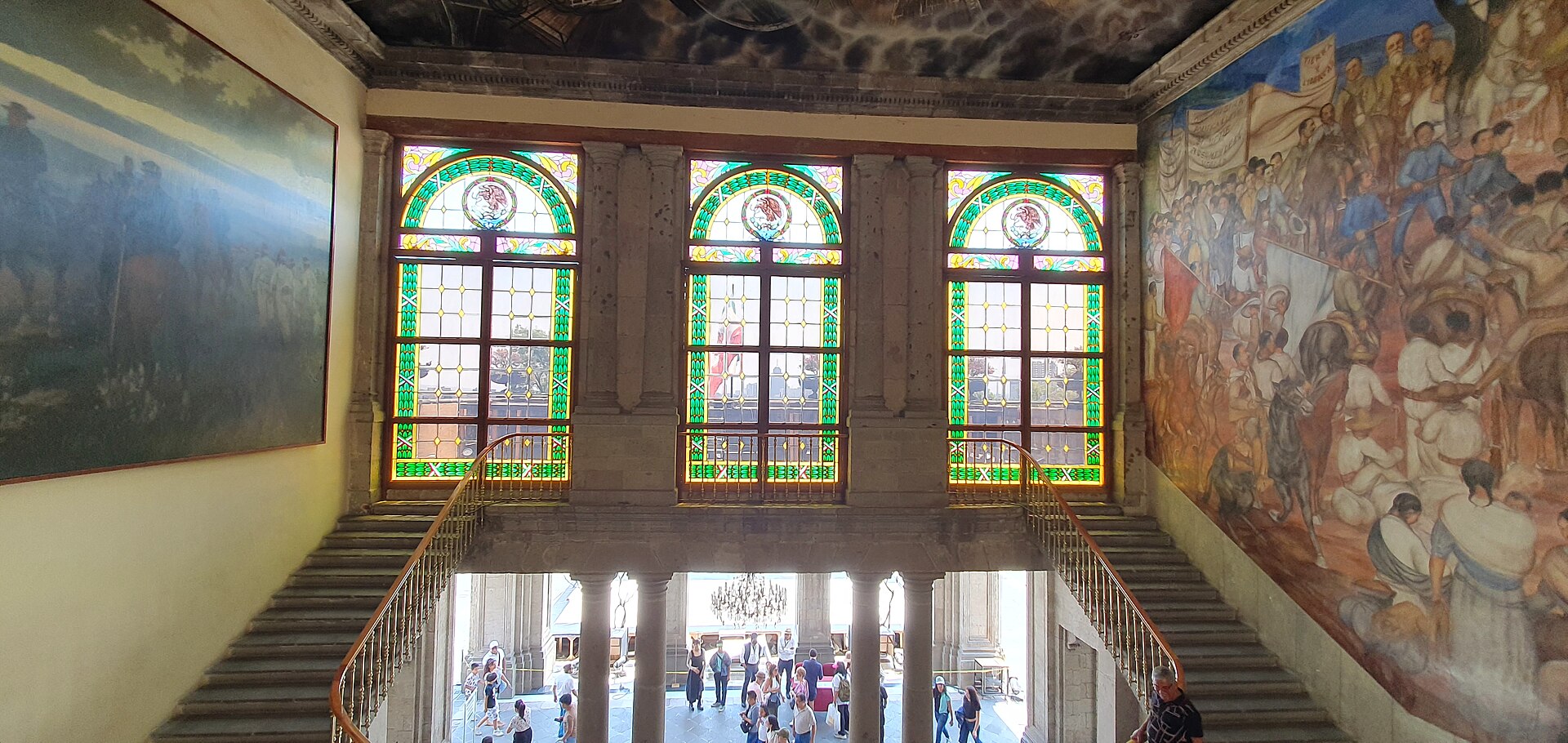 The staircase hall of the alcazar, the elegant upper residence of the castle.