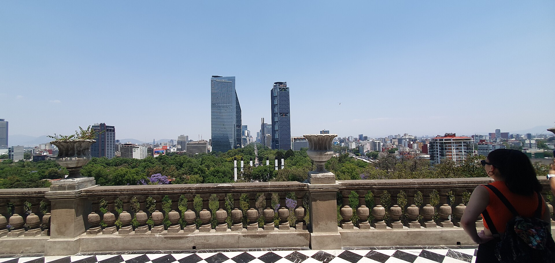 The view from the east terrace of the castle, across the park and the metropolis.