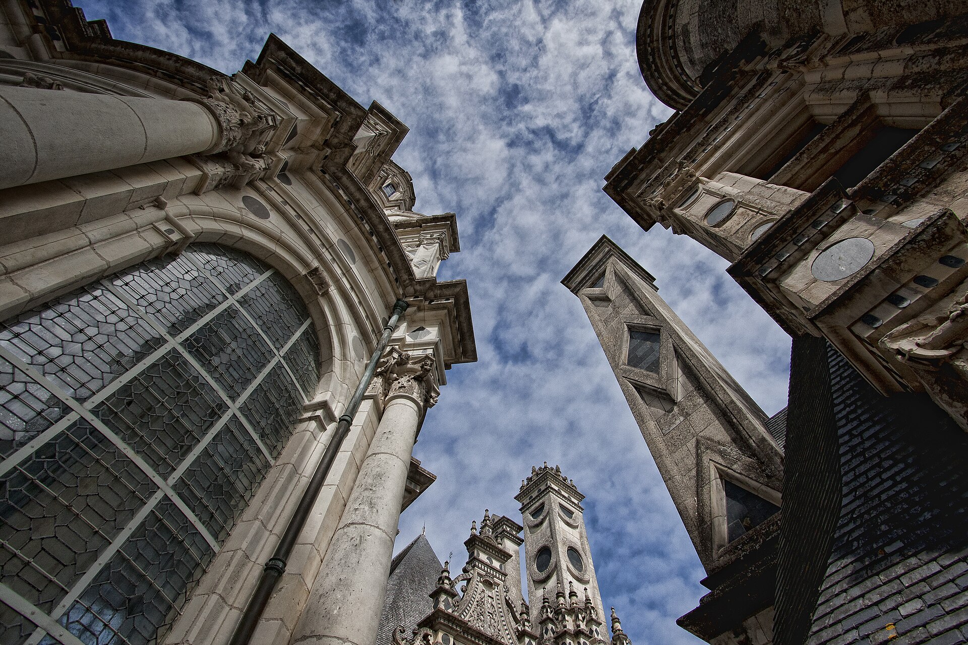 The astonishing roofline of Chambord, crowded with chimneys and turrets