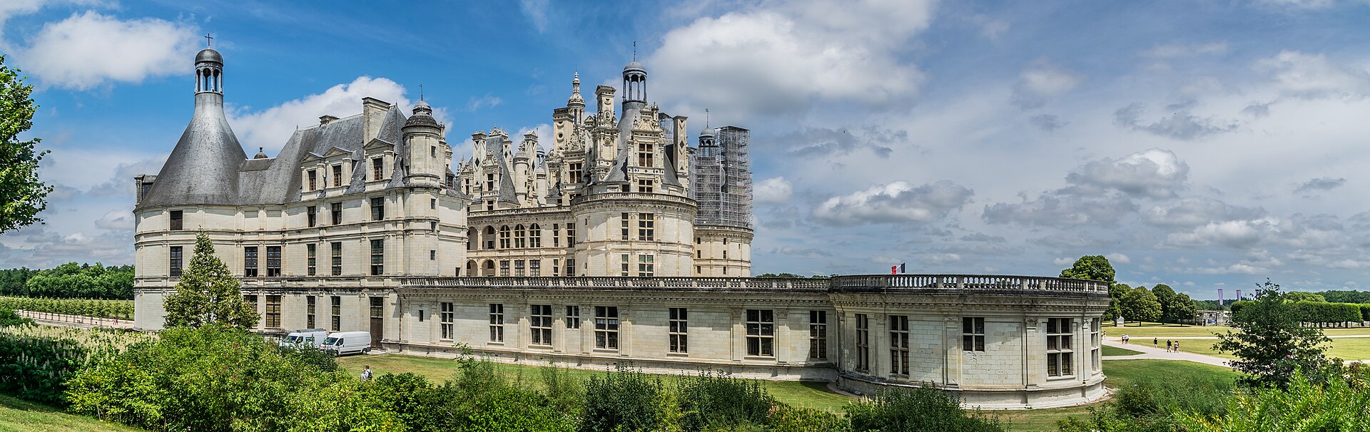 The southwest facade of the great château