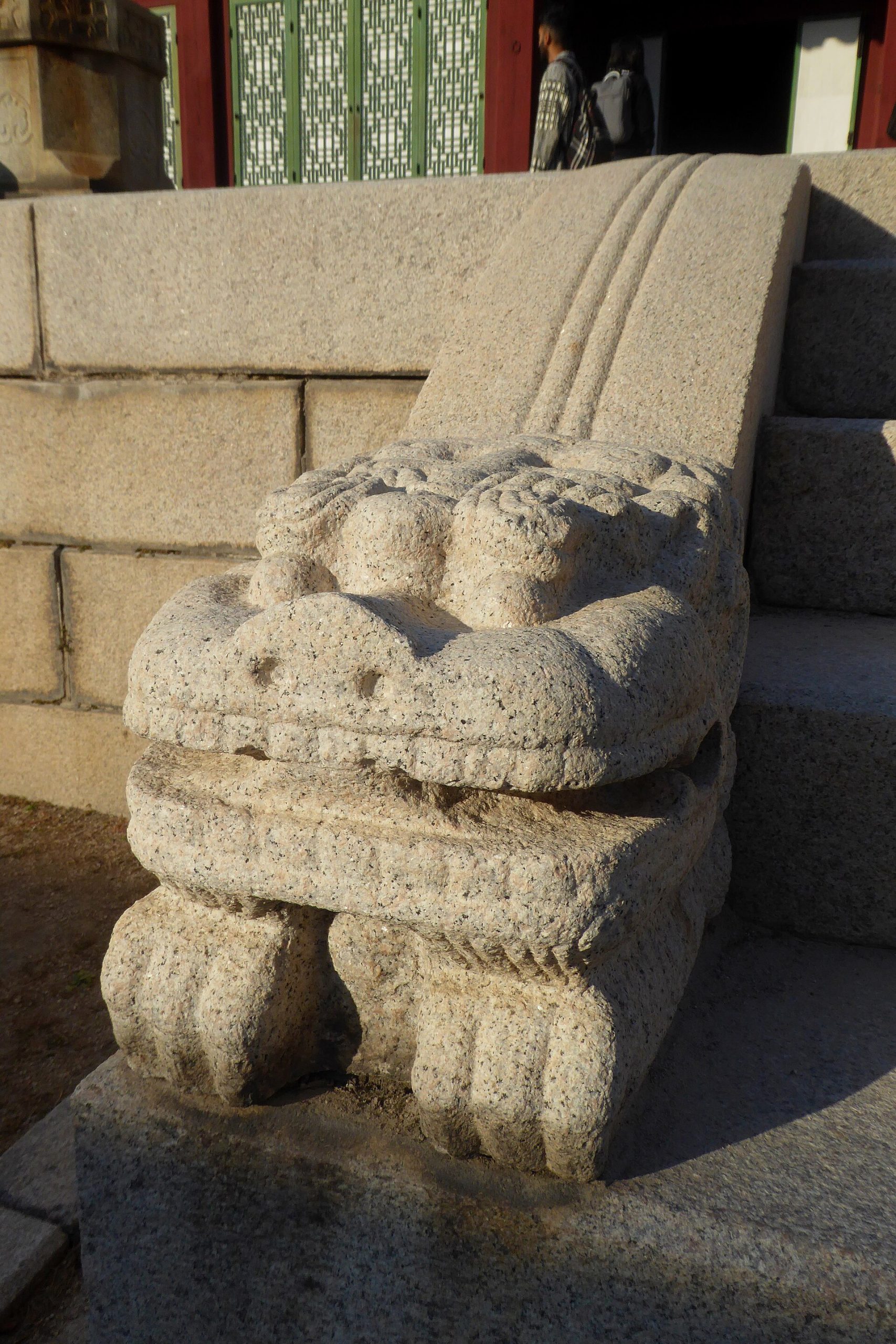 A sculptural detail of the palace, part of its fine craftsmanship.