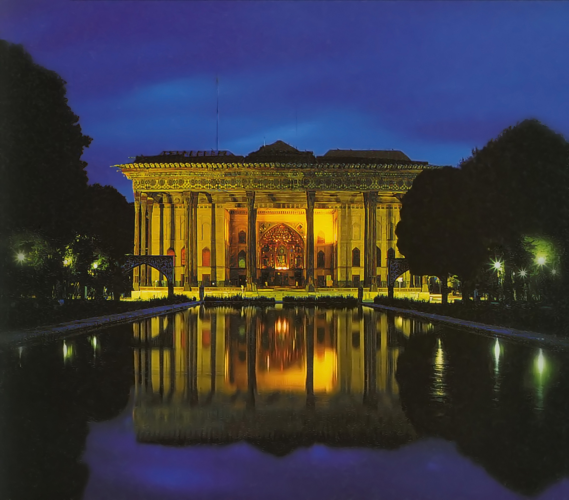 The Chehel Sotoun, the pavilion of the Forty Columns, a masterpiece of the Safavid age.