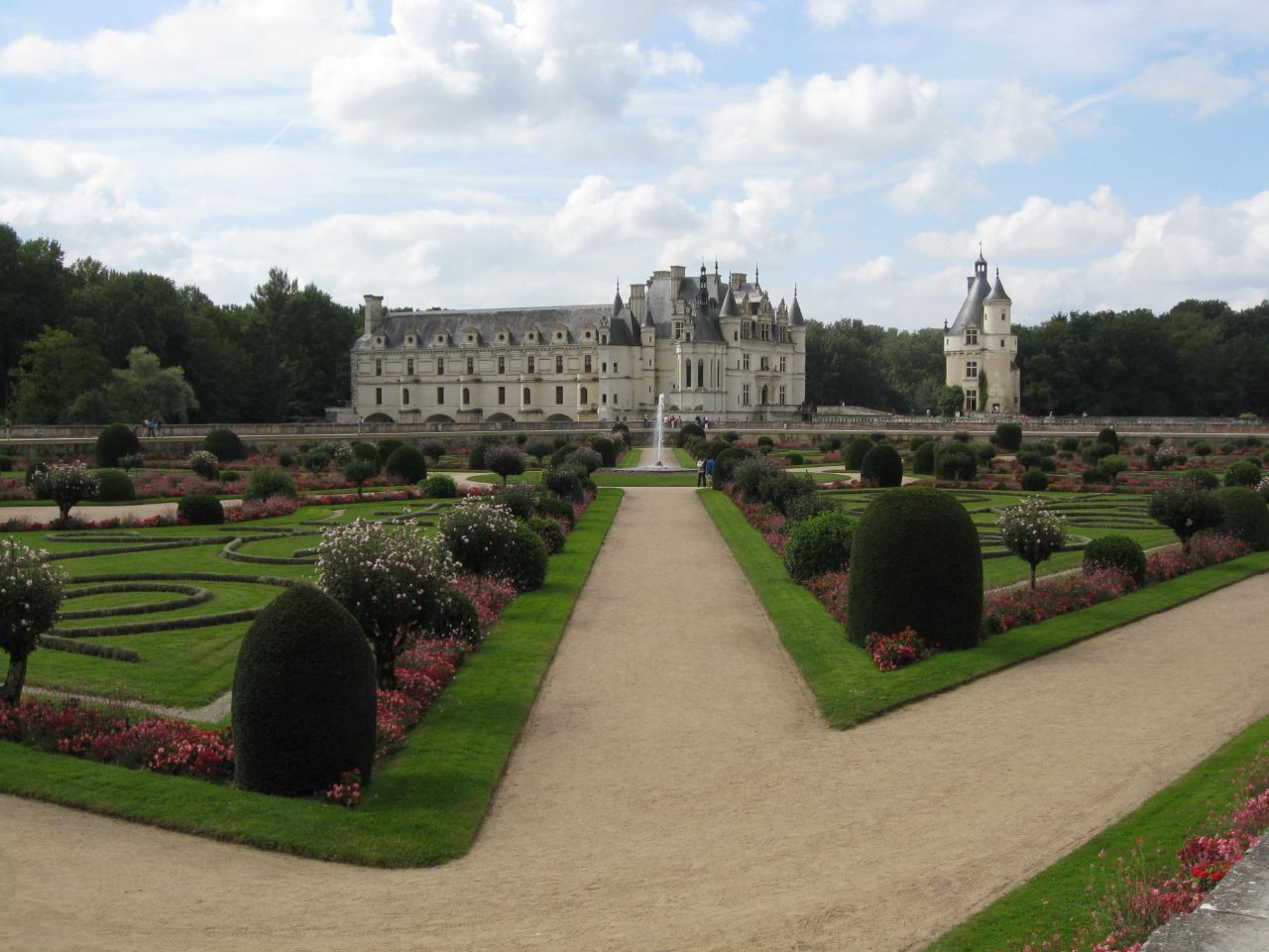 Diane de Poitiers' garden beside the Cher at Chenonceau