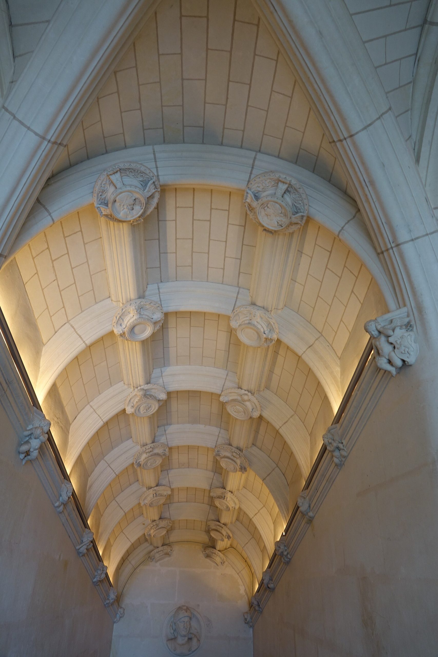 The Renaissance staircase inside Chenonceau