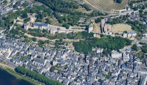 The Royal Fortress of Chinon stretched along its ridge above the Vienne
