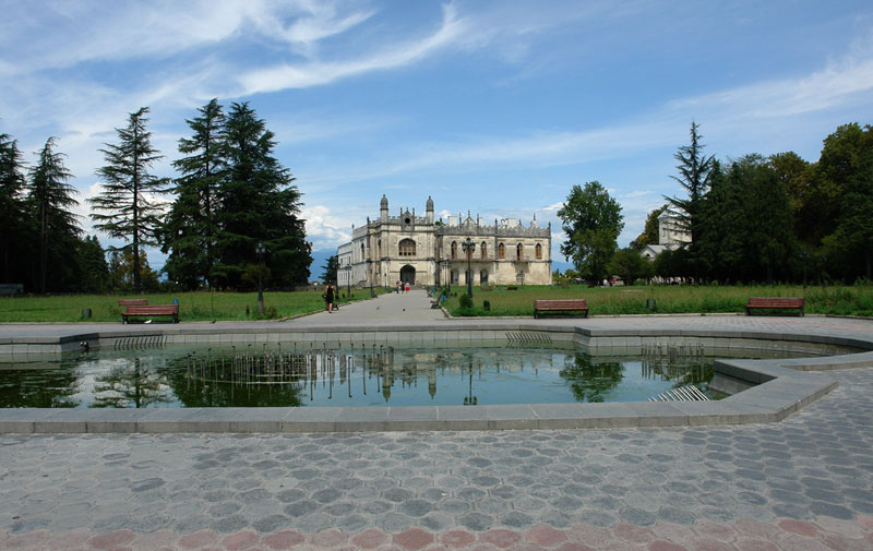 The palace set within its green grounds