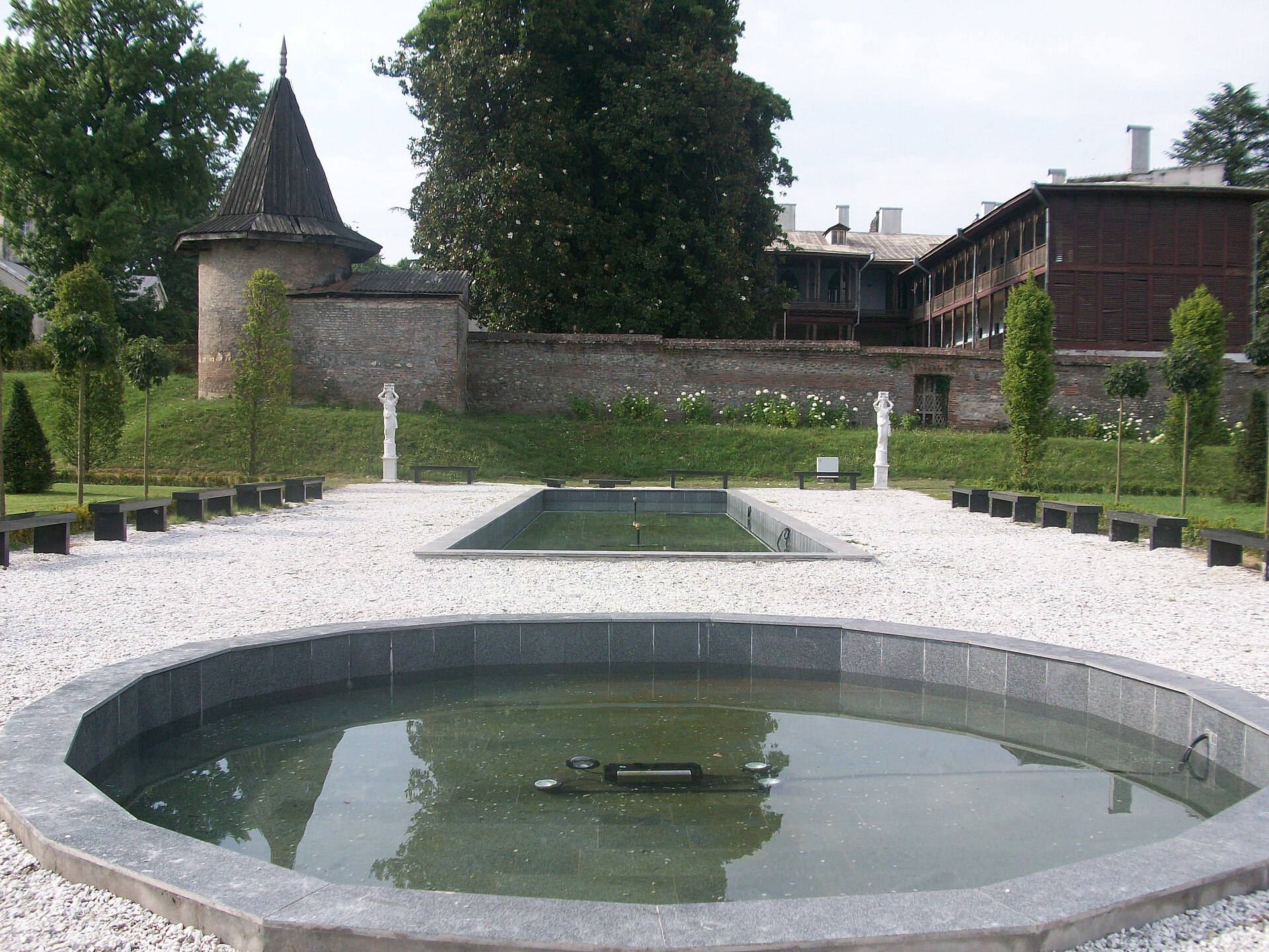 The palace seen from the surrounding garden