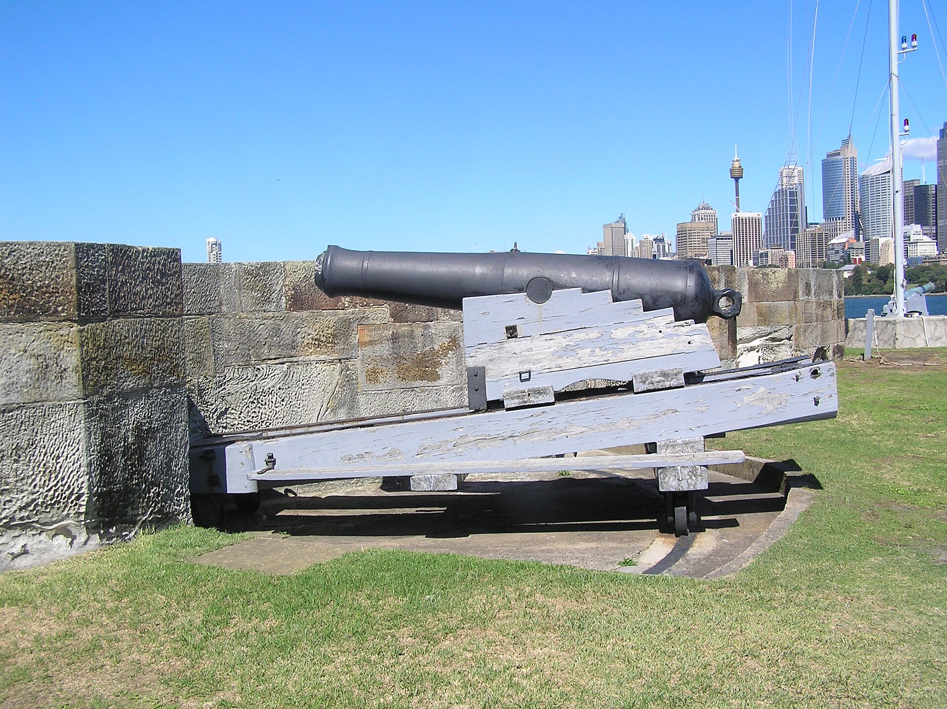 The guns in the gun room of Fort Denison
