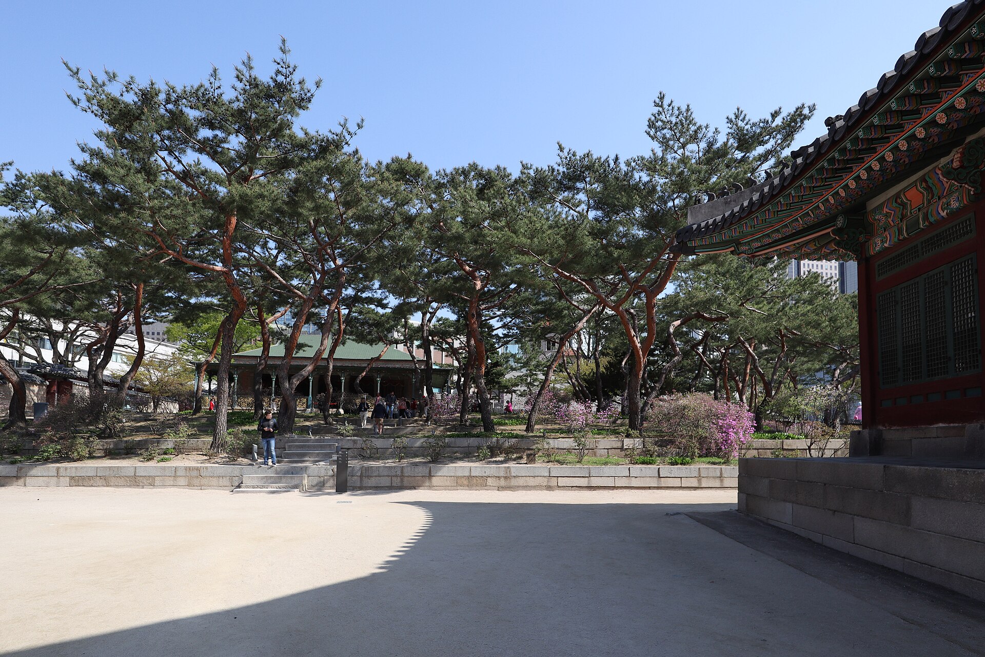 A courtyard view within the palace grounds