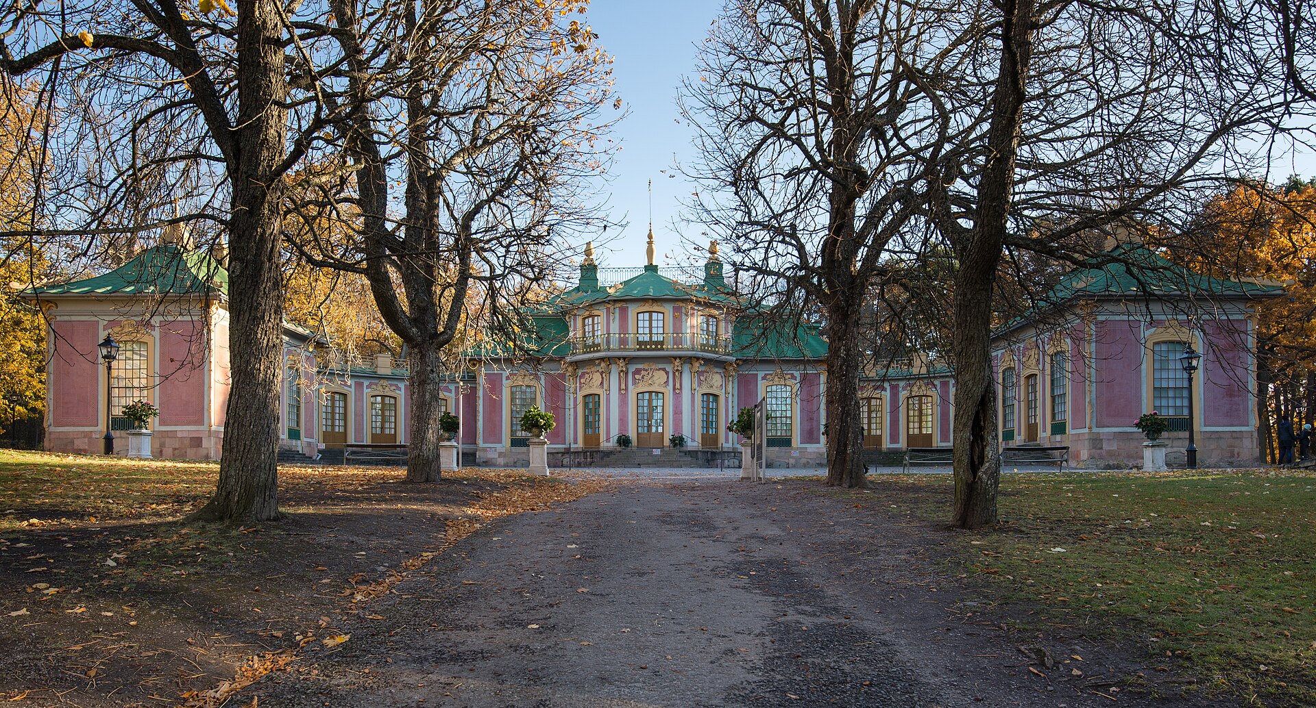 The pavilion reflects 18th-century Europe's fascination with China.