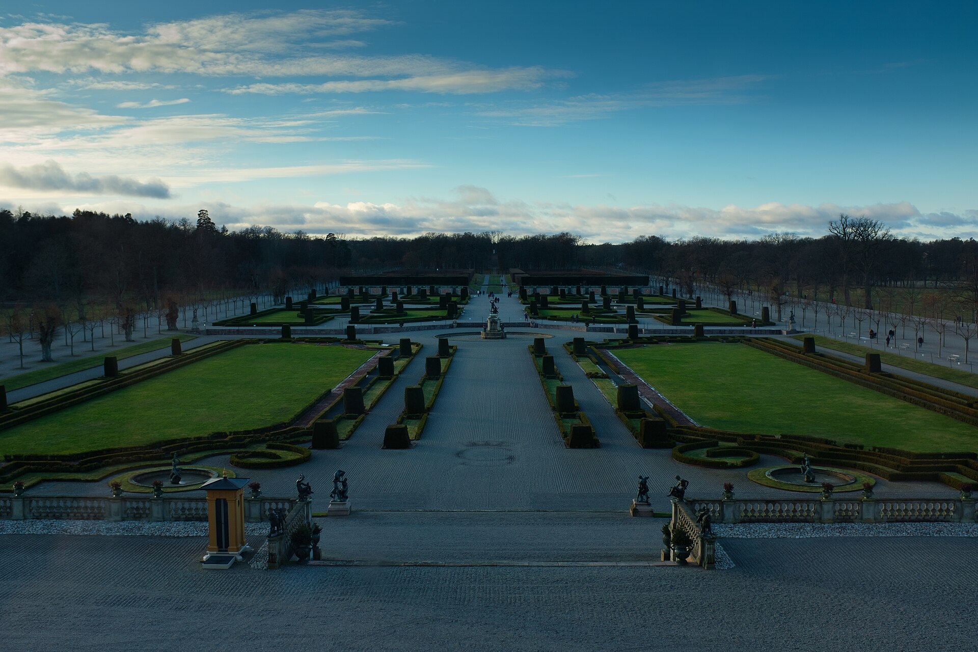 The baroque parterre garden laid out before the palace