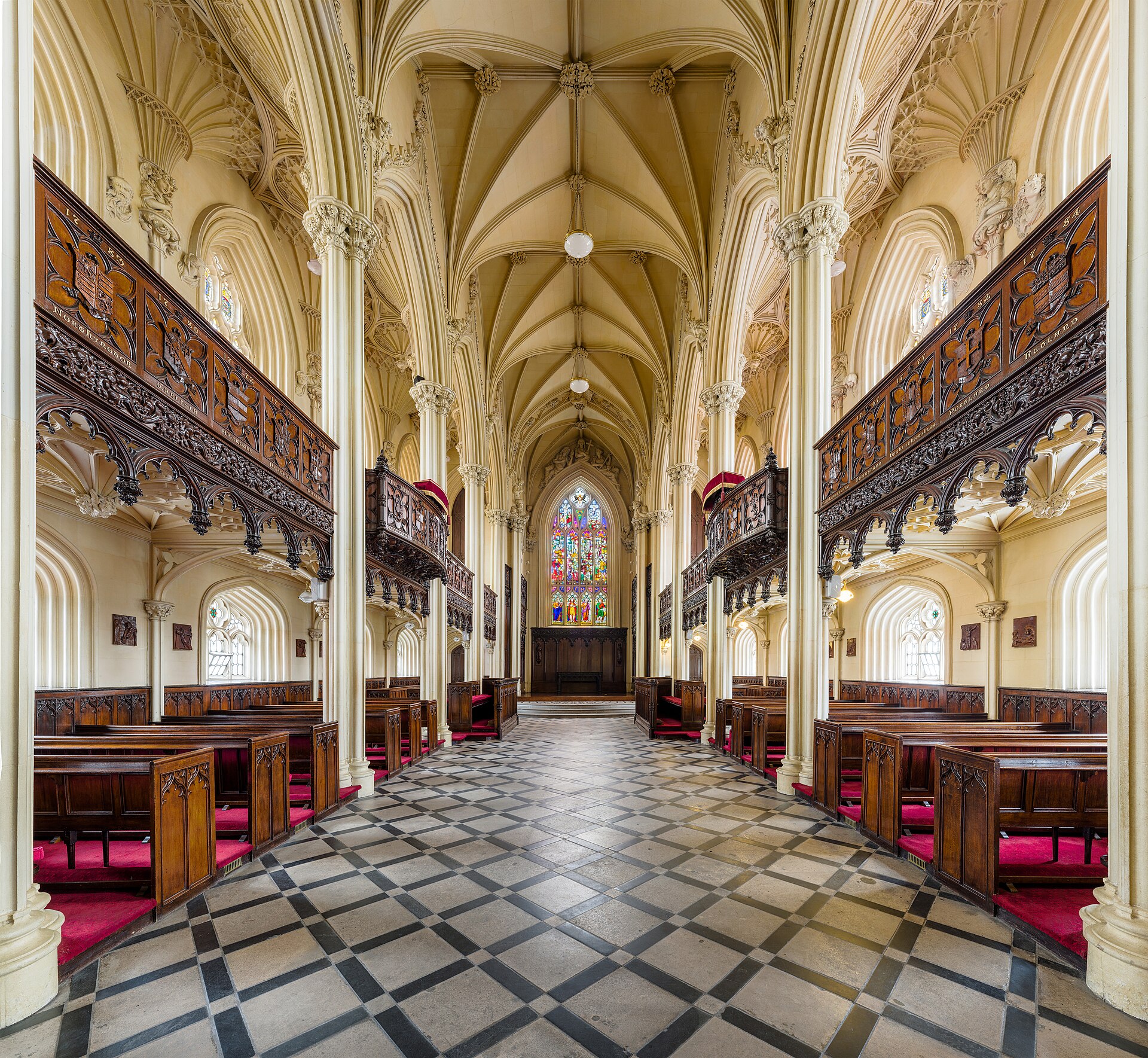 The rich decoration of the Chapel Royal