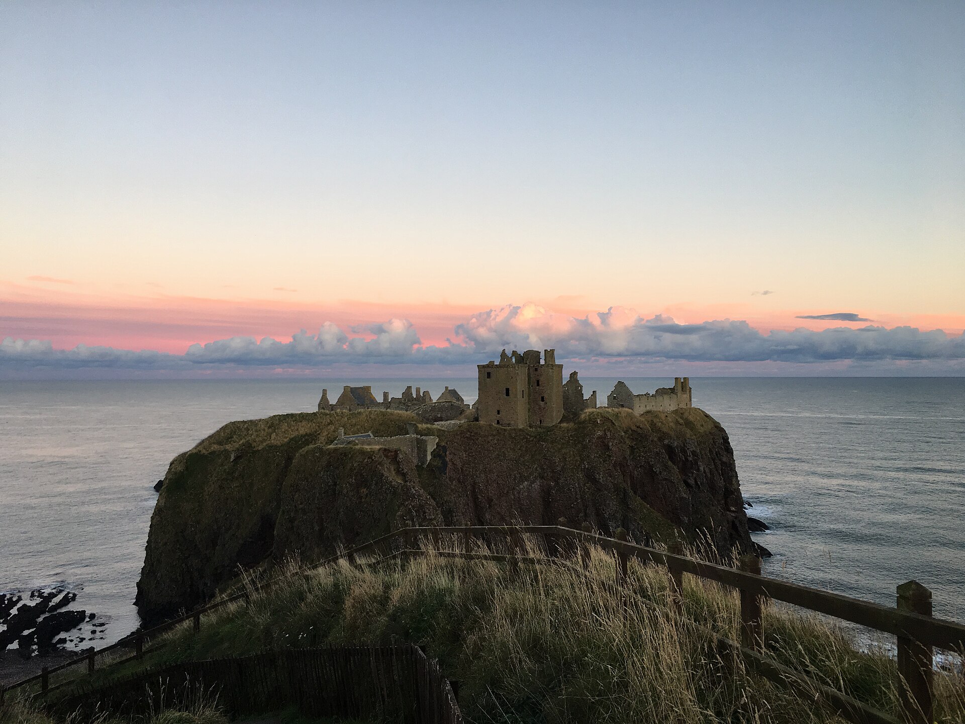 Dunnottar Castle on its sheer sea-girt rock, one of the most dramatically sited fortresses in Britain