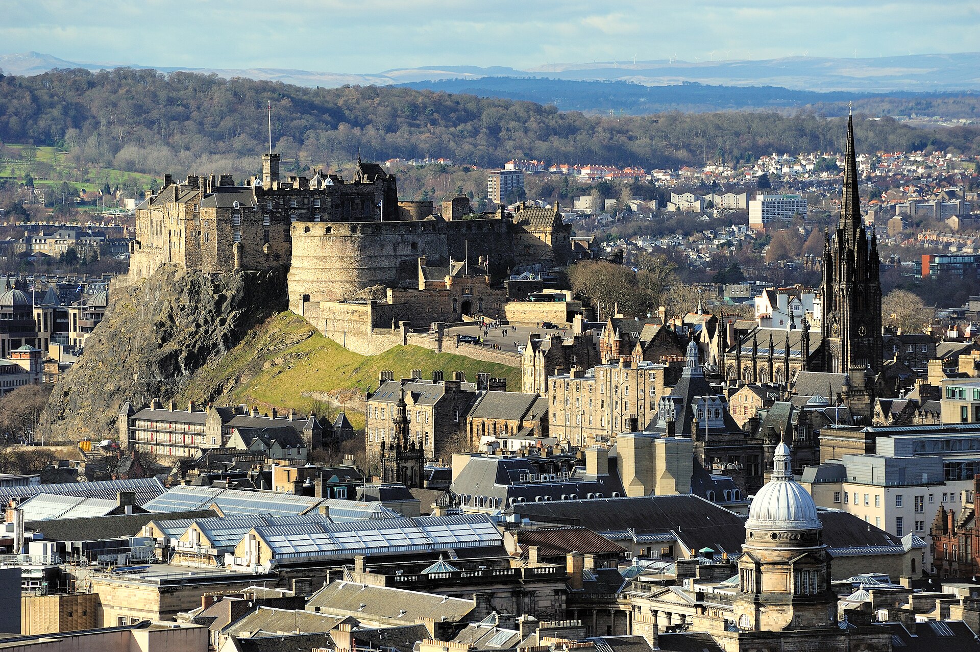 The castle rock rising sheer above Edinburgh, an all-but-impregnable natural fortress