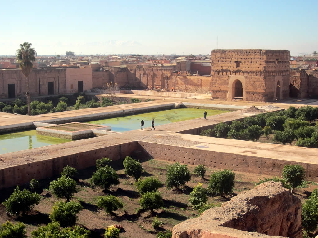 The Palais el-Badi, its vast enclosure open to the sky