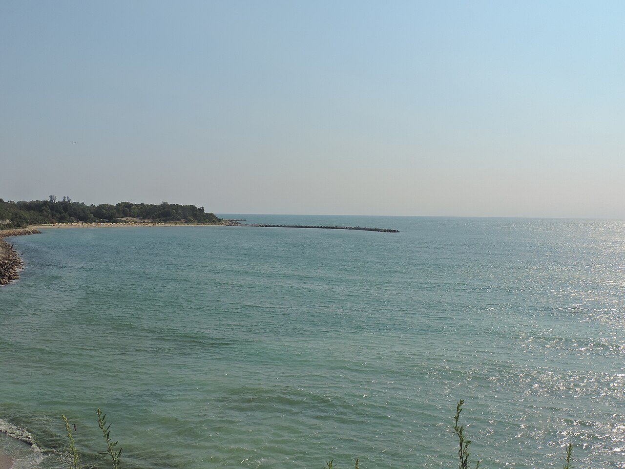 The park descending toward the sea.