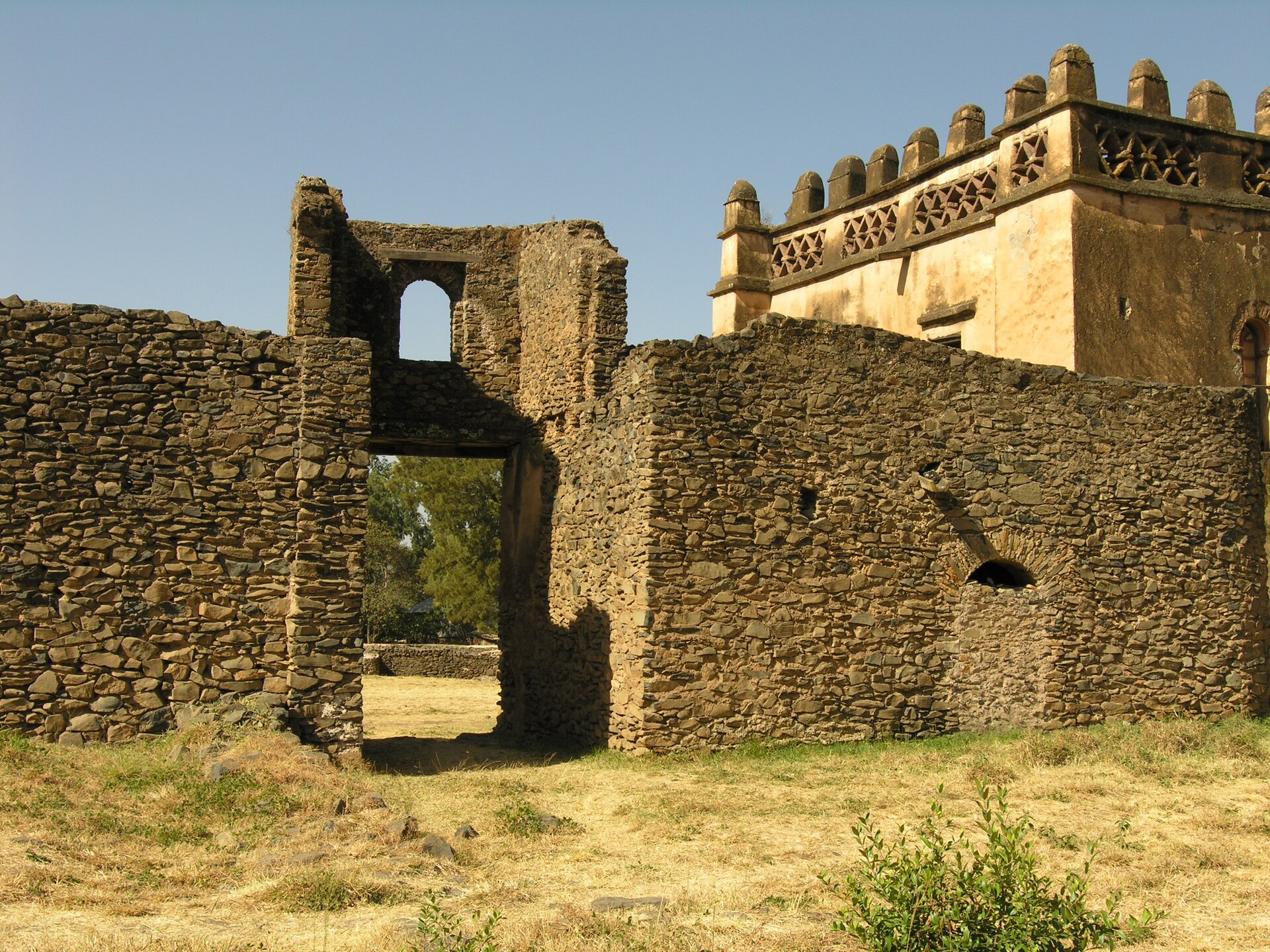 A tower of the royal enclosure, part of the African Camelot on the Ethiopian plateau.