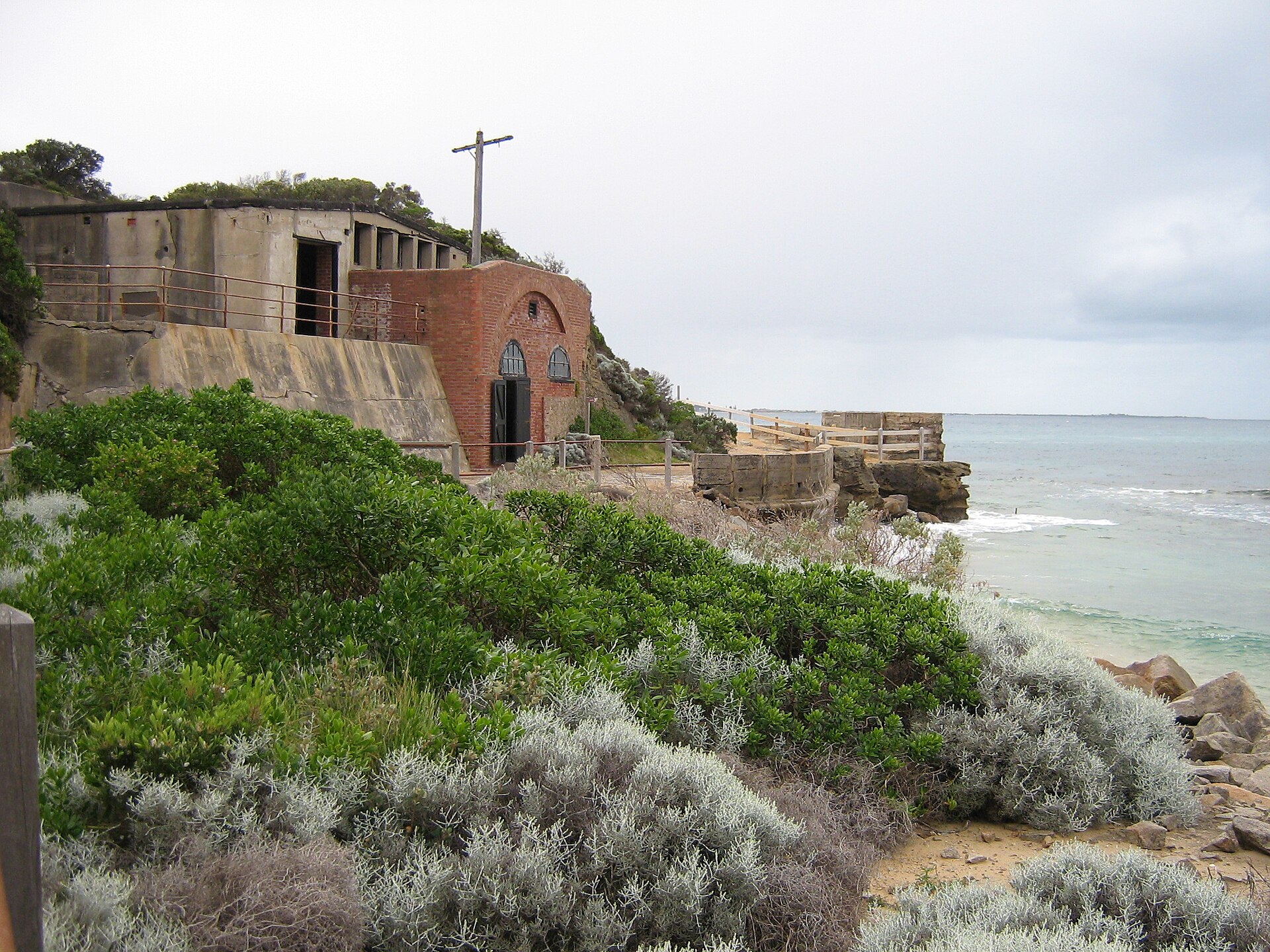 Tunnels and magazines lace the interior of the headland
