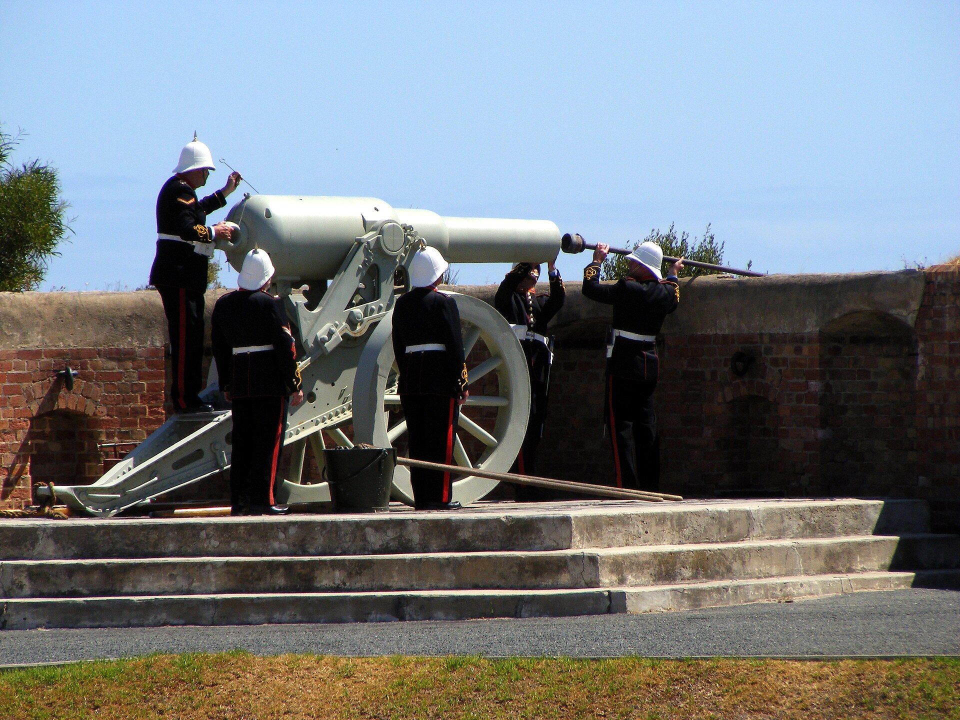 The half-moon lunette earthwork faced its guns out to sea
