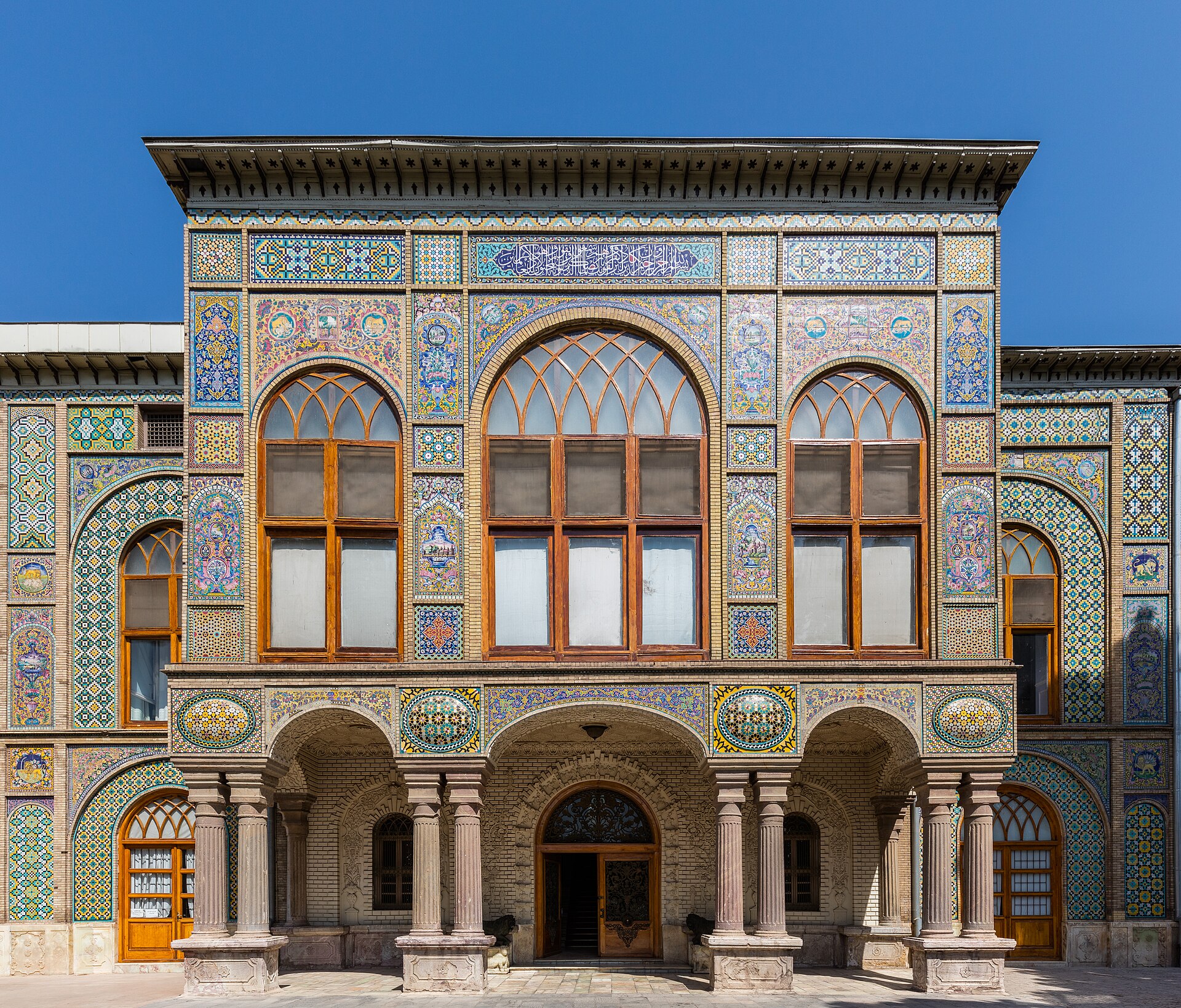 A view of the Golestan Palace, one of the great royal complexes of Iran.